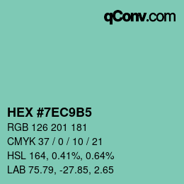 颜色代码: HEX #7EC9B5 | qconv.com