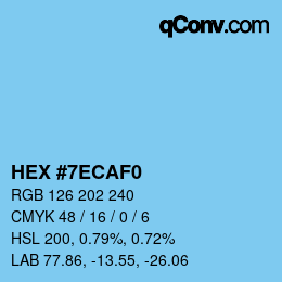 Color code: HEX #7ECAF0 | qconv.com