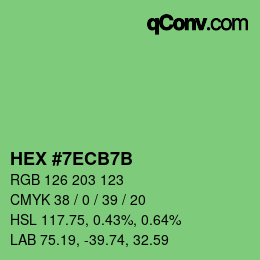 颜色代码: HEX #7ECB7B | qconv.com