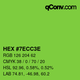 Color code: HEX #7ECC3E | qconv.com