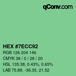 Color code: HEX #7ECC92 | qconv.com