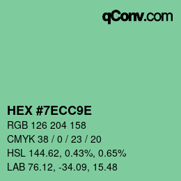 Color code: HEX #7ECC9E | qconv.com