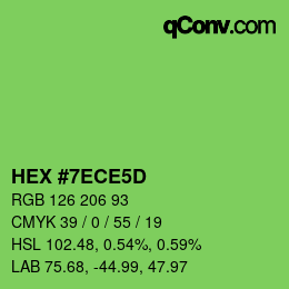 カラーコード: HEX #7ECE5D | qconv.com