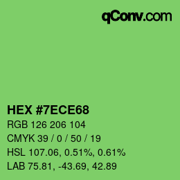 Color code: HEX #7ECE68 | qconv.com