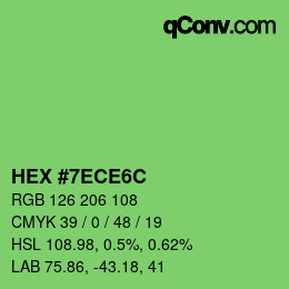 Color code: HEX #7ECE6C | qconv.com