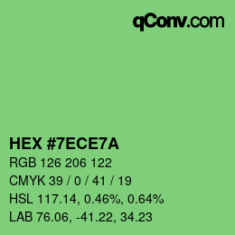 Color code: HEX #7ECE7A | qconv.com