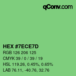 Color code: HEX #7ECE7D | qconv.com