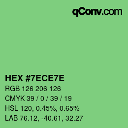 Color code: HEX #7ECE7E | qconv.com