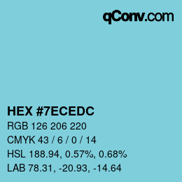 Color code: HEX #7ECEDC | qconv.com