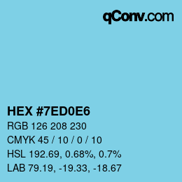 カラーコード: HEX #7ED0E6 | qconv.com
