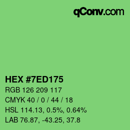 カラーコード: HEX #7ED175 | qconv.com