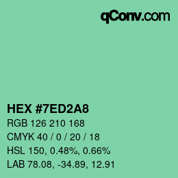 カラーコード: HEX #7ED2A8 | qconv.com