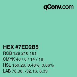 カラーコード: HEX #7ED2B5 | qconv.com
