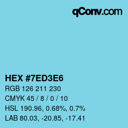Color code: HEX #7ED3E6 | qconv.com