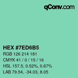 カラーコード: HEX #7ED6B5 | qconv.com