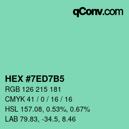 カラーコード: HEX #7ED7B5 | qconv.com