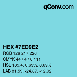 颜色代码: HEX #7ED9E2 | qconv.com