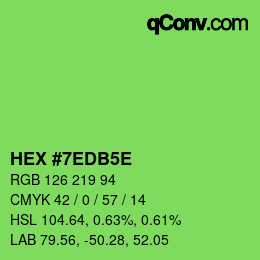Código de color: HEX #7EDB5E | qconv.com