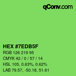 Farbcode: HEX #7EDB5F | qconv.com