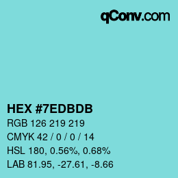 Color code: HEX #7EDBDB | qconv.com