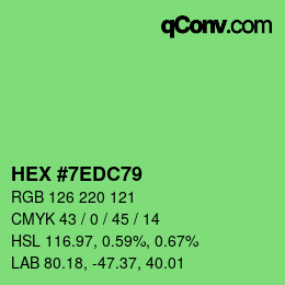 颜色代码: HEX #7EDC79 | qconv.com