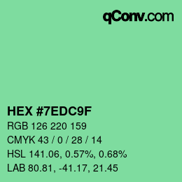 Color code: HEX #7EDC9F | qconv.com