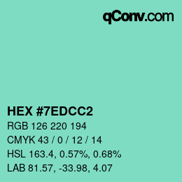 Color code: HEX #7EDCC2 | qconv.com