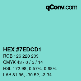 Color code: HEX #7EDCD1 | qconv.com