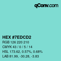 Color code: HEX #7EDCD2 | qconv.com