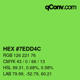 カラーコード: HEX #7EDD4C | qconv.com