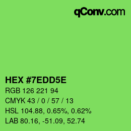 Farbcode: HEX #7EDD5E | qconv.com
