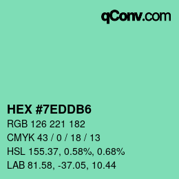 颜色代码: HEX #7EDDB6 | qconv.com