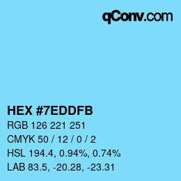 颜色代码: HEX #7EDDFB | qconv.com