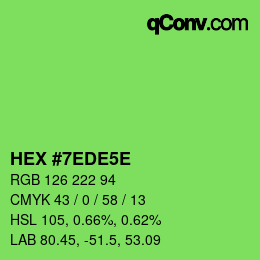 カラーコード: HEX #7EDE5E | qconv.com