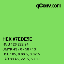 Código de color: HEX #7EDE5E | qconv.com