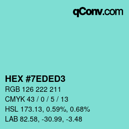 Color code: HEX #7EDED3 | qconv.com