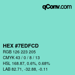 颜色代码: HEX #7EDFCD | qconv.com