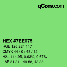 Color code: HEX #7EE075 | qconv.com