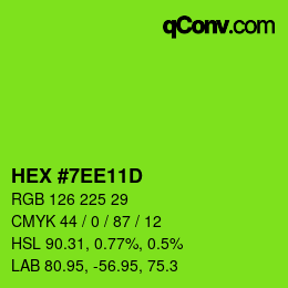 Color code: HEX #7EE11D | qconv.com