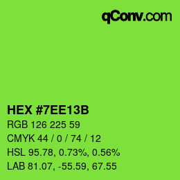 Color code: HEX #7EE13B | qconv.com
