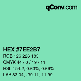 颜色代码: HEX #7EE2B7 | qconv.com