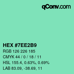 颜色代码: HEX #7EE2B9 | qconv.com