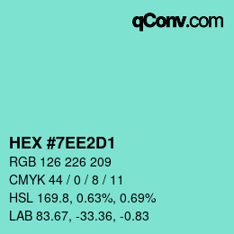 颜色代码: HEX #7EE2D1 | qconv.com