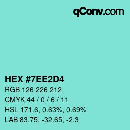 颜色代码: HEX #7EE2D4 | qconv.com