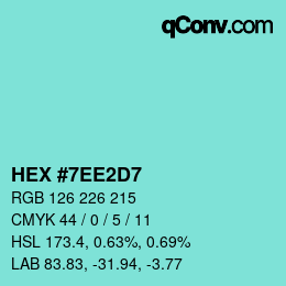颜色代码: HEX #7EE2D7 | qconv.com