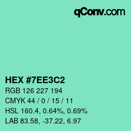 颜色代码: HEX #7EE3C2 | qconv.com