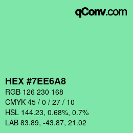 Color code: HEX #7EE6A8 | qconv.com