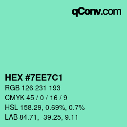 颜色代码: HEX #7EE7C1 | qconv.com