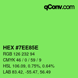 Color code: HEX #7EE85E | qconv.com