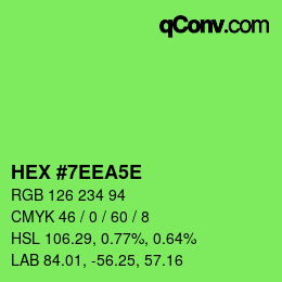 Color code: HEX #7EEA5E | qconv.com